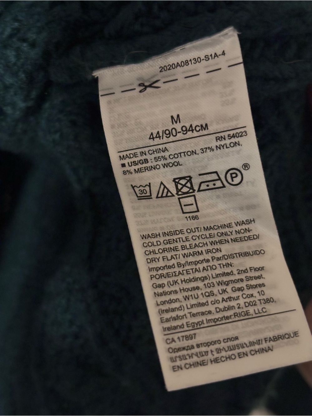 Banana Republic Wool Blend Cable Knit Sweater - Dark Teal, Size M - Picture 4 of 4